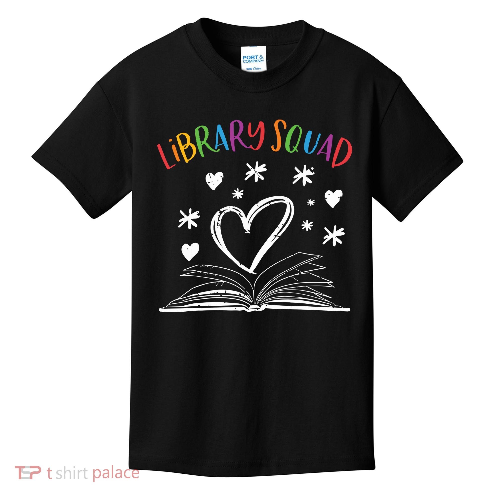 Library Squad Librarian Bookworm Book Lover Kids T-Shirt