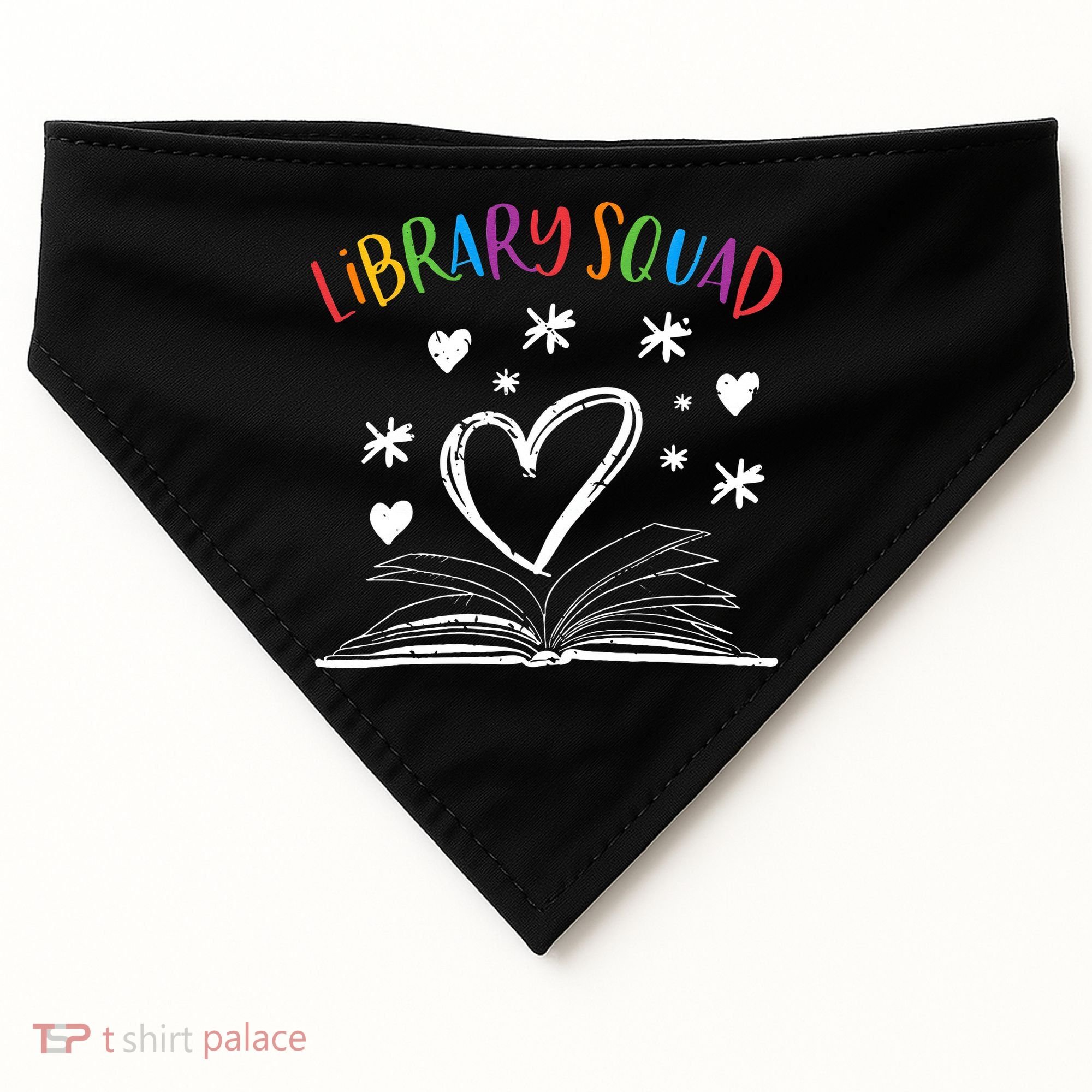 Library Squad Librarian Bookworm Book Lover USA-Made Doggie Bandana