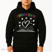 Library Squad Librarian Bookworm Book Lover Hoodie thumb 2
