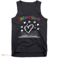 Library Squad Librarian Bookworm Book Lover Tank Top thumb 0