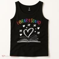 Library Squad Librarian Bookworm Book Lover Tank Top thumb 2