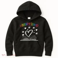 Library Squad Librarian Bookworm Book Lover Kids Hoodie thumb 0