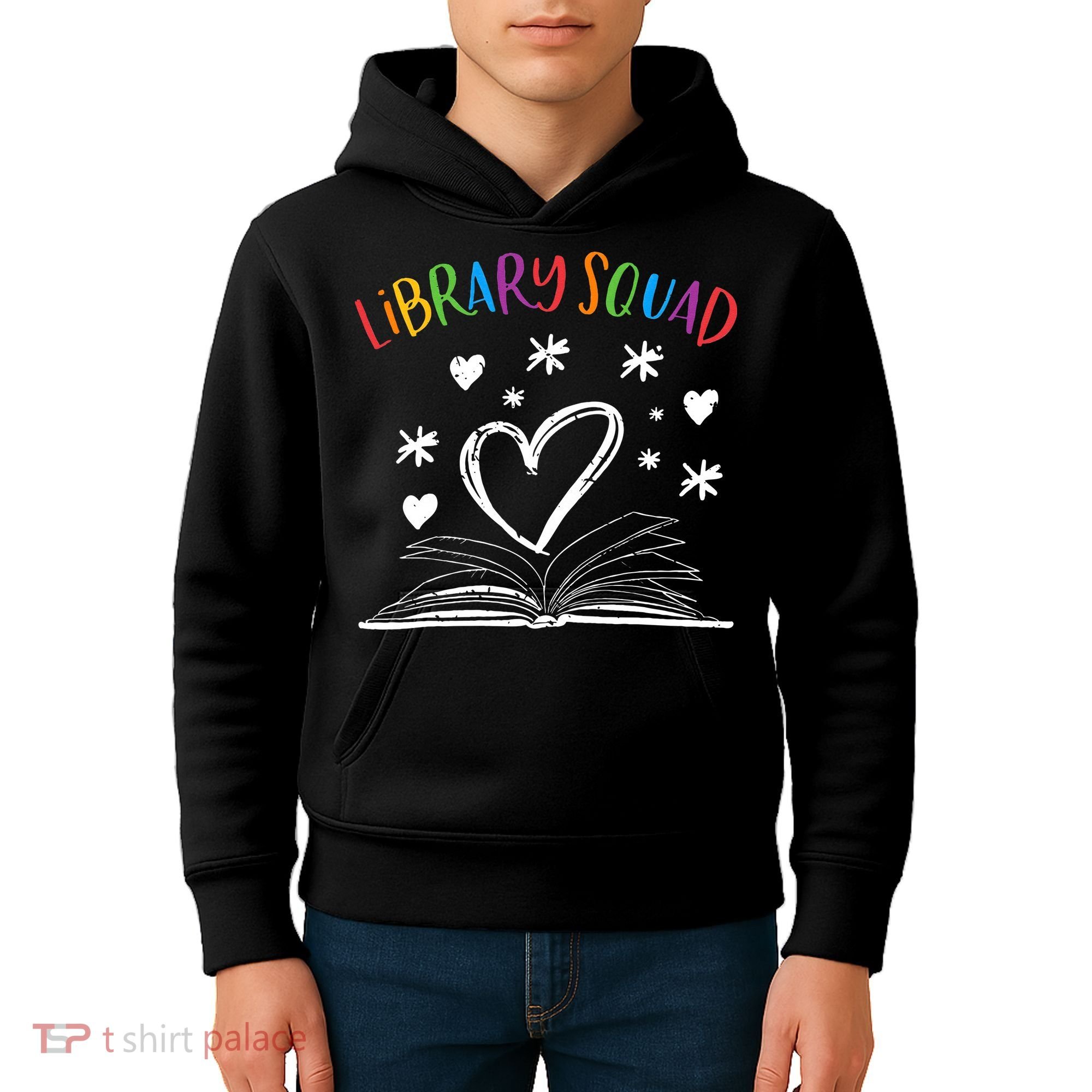 Library Squad Librarian Bookworm Book Lover Kids Hoodie