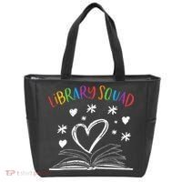 Library Squad Librarian Bookworm Book Lover Tote Bag thumb 0