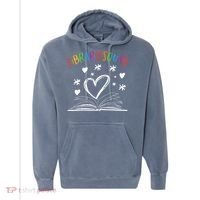 Library Squad Librarian Bookworm Book Lover Comfort Colors Garment-Dyed Hooded Sweatshirt thumb 0