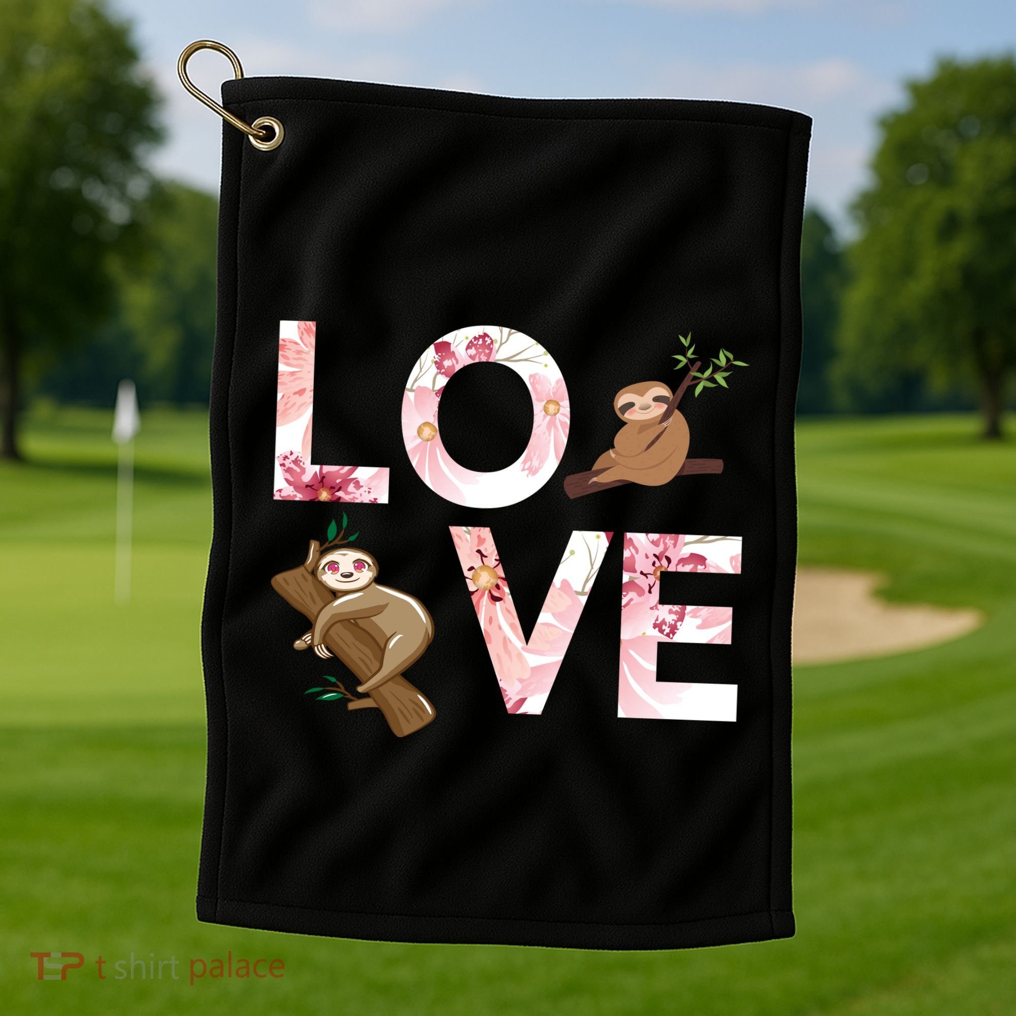 Love Sloth Golf Towel