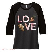 Love Sloth Women's Tri-Blend 3/4-Sleeve Raglan Shirt thumb 0