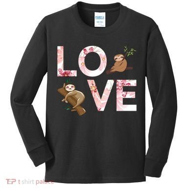 Love Sloth Kids Long Sleeve Shirt