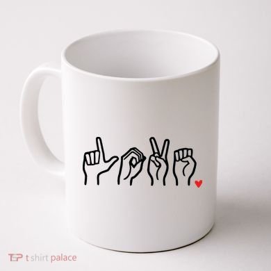 Love Sign Language Heart ASL Valentines Day Coffee Mug