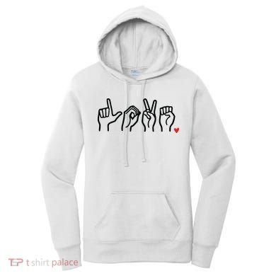Love Sign Language Heart ASL Valentines Day Women's Hoodie