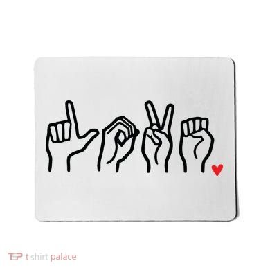 Love Sign Language Heart ASL Valentines Day Mousepad