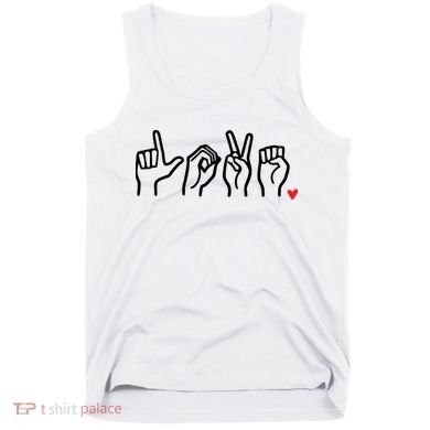 Love Sign Language Heart ASL Valentines Day Tank Top