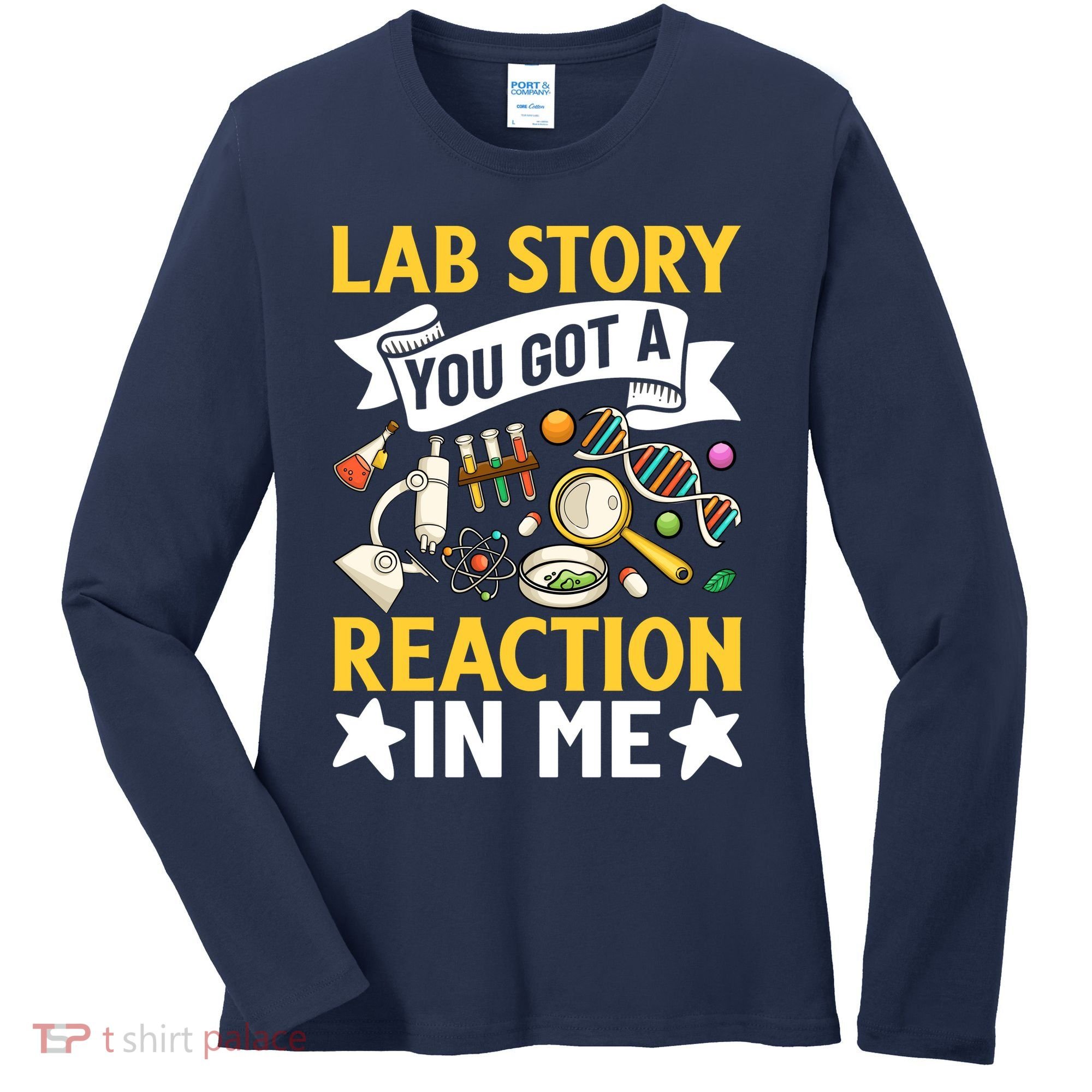  Lab Story Lab Week Medical Laboratory Technician Team  Women's Long Sleeve Shirt