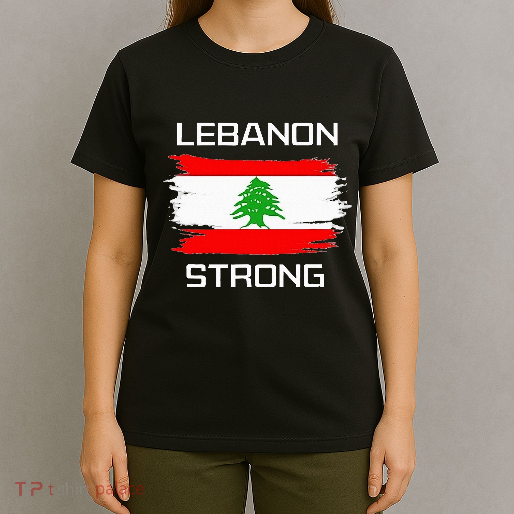 Lebanon Strong Lebanese Flag Souvenir Beirut Cedar Tree T-Shirt