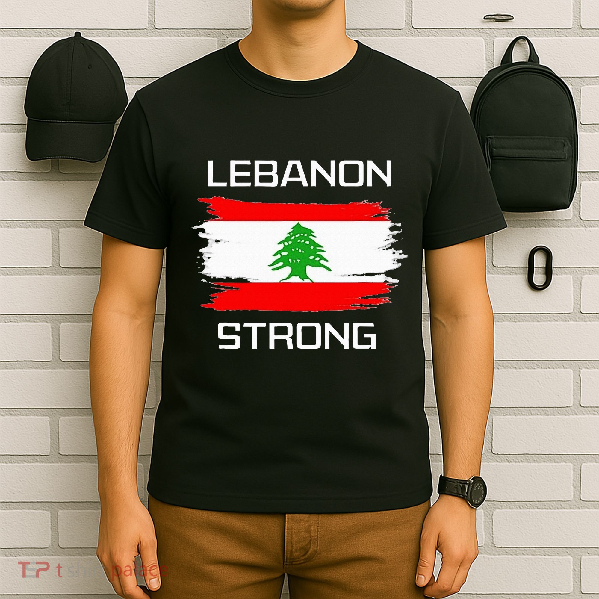 Lebanon Strong Lebanese Flag Souvenir Beirut Cedar Tree T-Shirt
