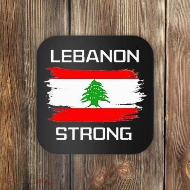Lebanon Strong Lebanese Flag Souvenir Beirut Cedar Tree Coaster