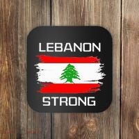 Lebanon Strong Lebanese Flag Souvenir Beirut Cedar Tree Coaster thumb 0