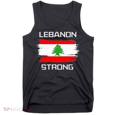 Lebanon Strong Lebanese Flag Souvenir Beirut Cedar Tree Tank Top