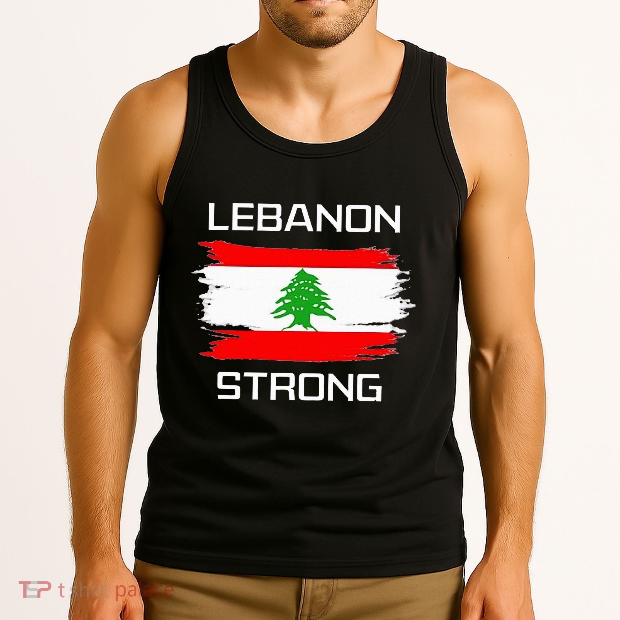 Lebanon Strong Lebanese Flag Souvenir Beirut Cedar Tree Tank Top