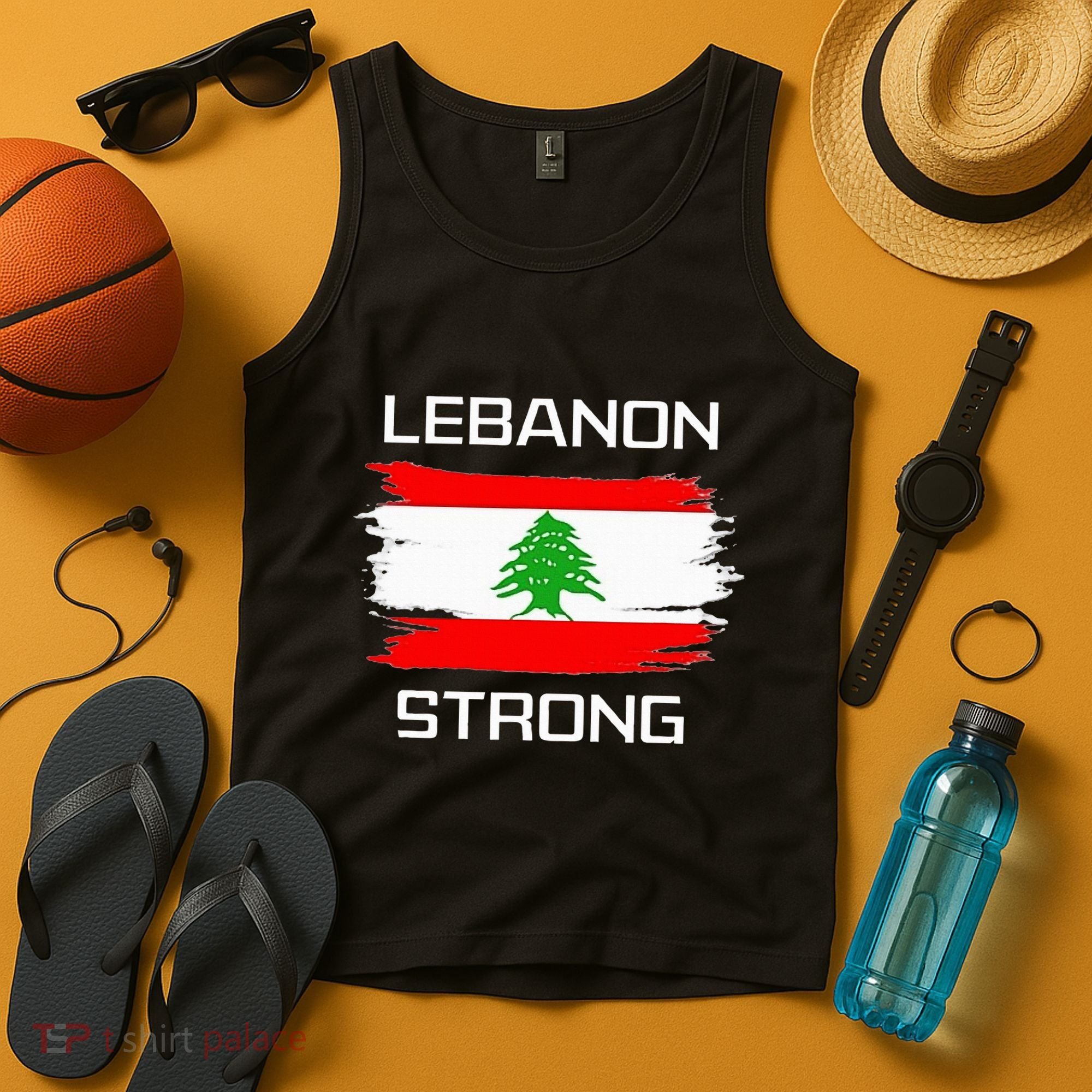 Lebanon Strong Lebanese Flag Souvenir Beirut Cedar Tree Tank Top