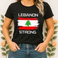 Lebanon Strong Lebanese Flag Souvenir Beirut Cedar Tree Women's T-Shirt thumb 2
