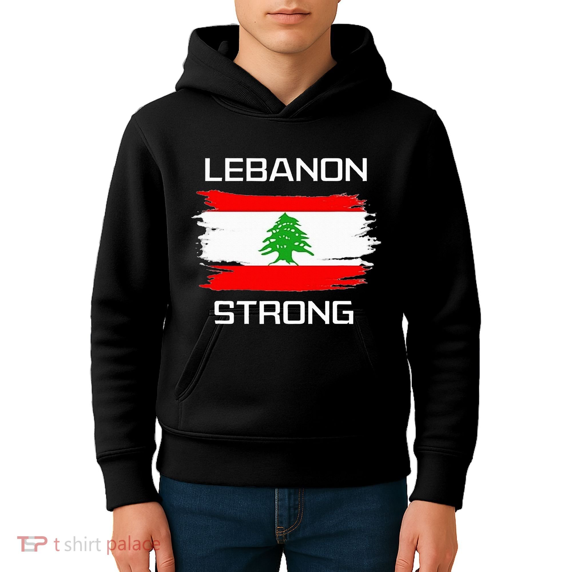 Lebanon Strong Lebanese Flag Souvenir Beirut Cedar Tree Kids Hoodie