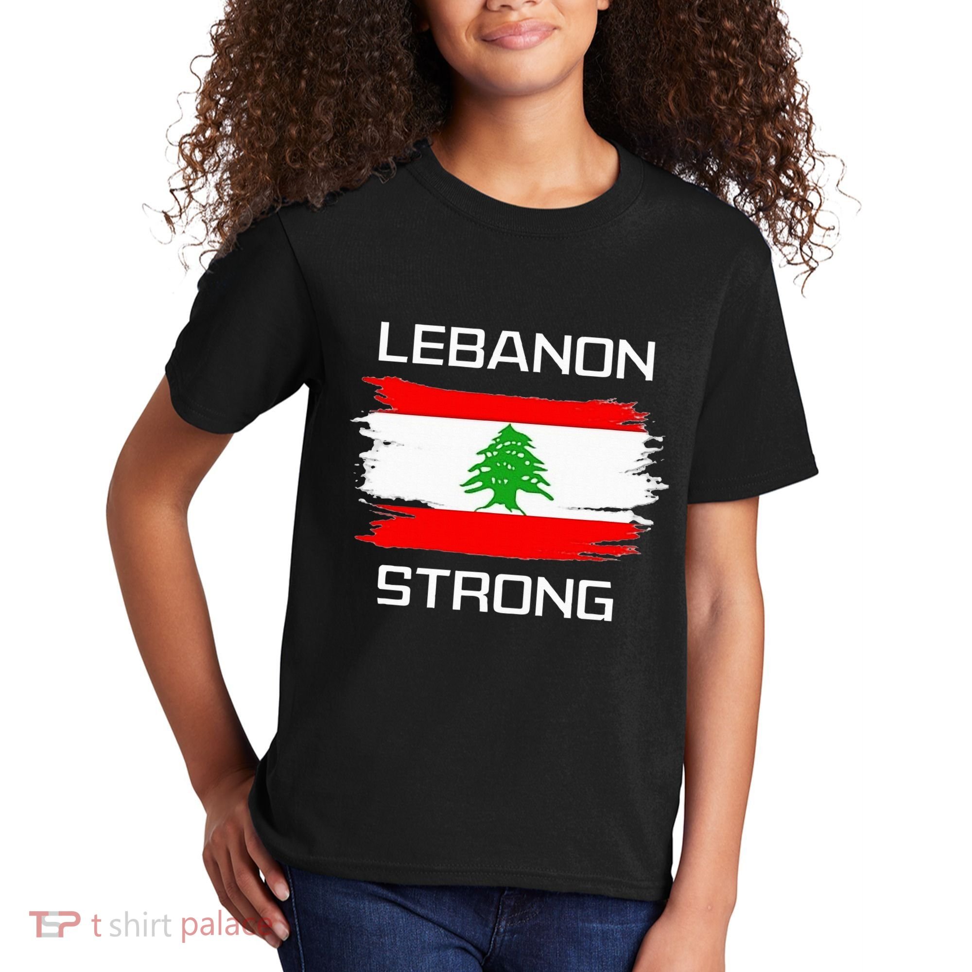 Lebanon Strong Lebanese Flag Souvenir Beirut Cedar Tree Kids T-Shirt