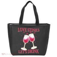 Love Stinks Lets Drink Anti Valentine Tote Bag thumb 0