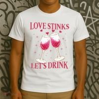 Love Stinks Lets Drink Anti Valentine T-Shirt thumb 3
