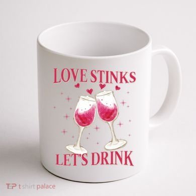 Love Stinks Lets Drink Anti Valentine Coffee Mug back