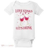 Love Stinks Lets Drink Anti Valentine Baby Bodysuit thumb 0