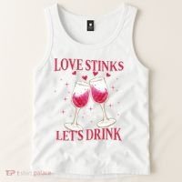 Love Stinks Lets Drink Anti Valentine Tank Top thumb 2