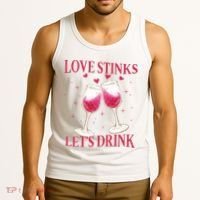 Love Stinks Lets Drink Anti Valentine Tank Top thumb 3