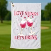 Love Stinks Lets Drink Anti Valentine Golf Towel thumb 1
