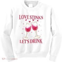 Love Stinks Lets Drink Anti Valentine Kids Sweatshirt thumb 0
