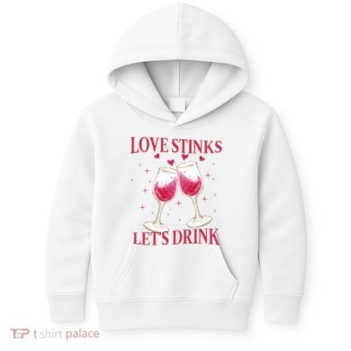 Love Stinks Lets Drink Anti Valentine Kids Hoodie