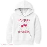 Love Stinks Lets Drink Anti Valentine Kids Hoodie thumb 0