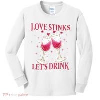 Love Stinks Lets Drink Anti Valentine Kids Long Sleeve Shirt thumb 0