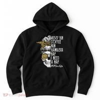 Leopard Skull Lady Mom Life Messy Bun Coffee Run Gangsta Rap Hoodie thumb 0