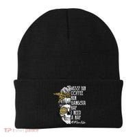 Leopard Skull Lady Mom Life Messy Bun Coffee Run Gangsta Rap Beanie thumb 0