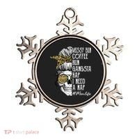 Leopard Skull Lady Mom Life Messy Bun Coffee Run Gangsta Rap Ornament thumb 0