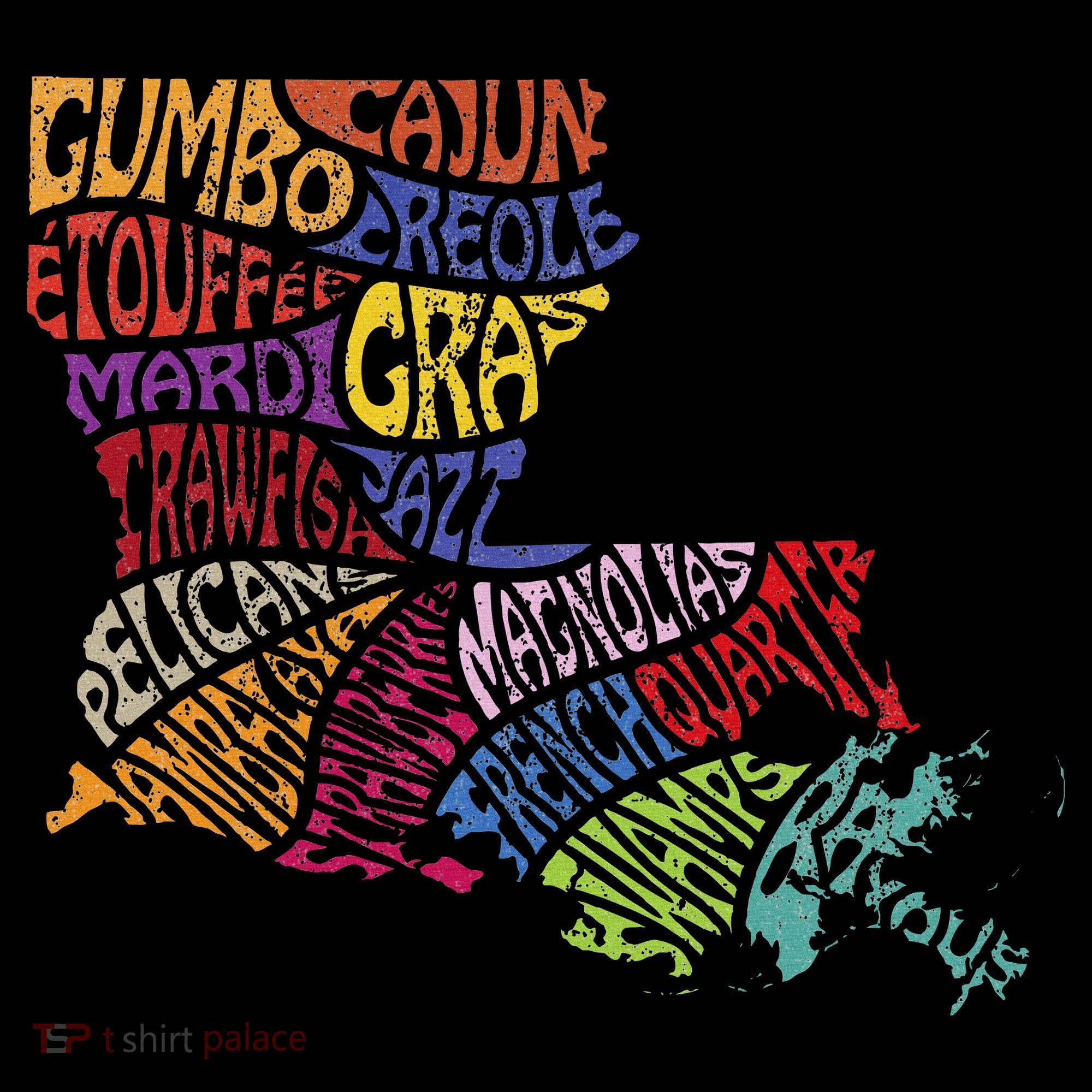 Louisiana State Map Mardi Gras Ornament