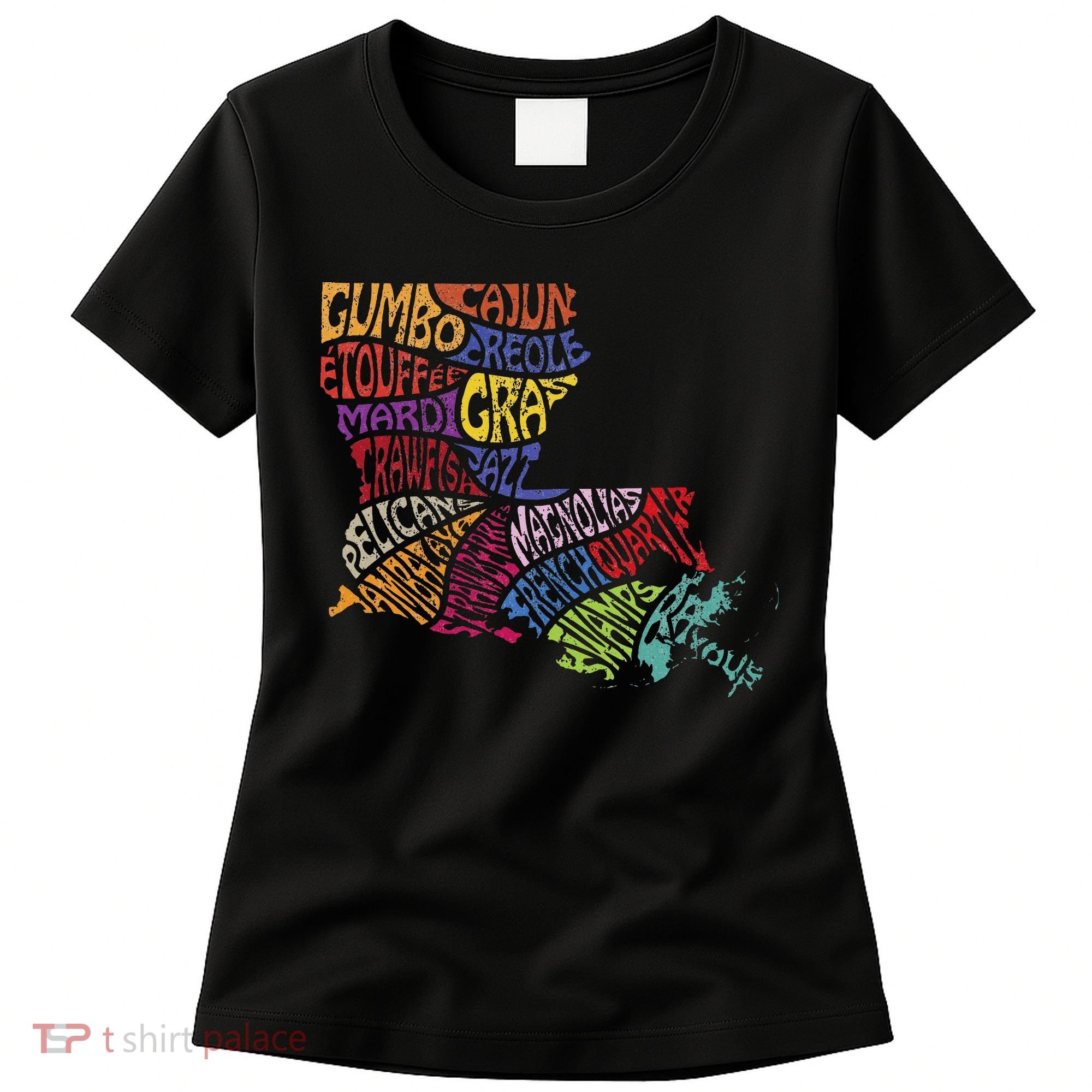 Louisiana State Map Mardi Gras Women's T-Shirt