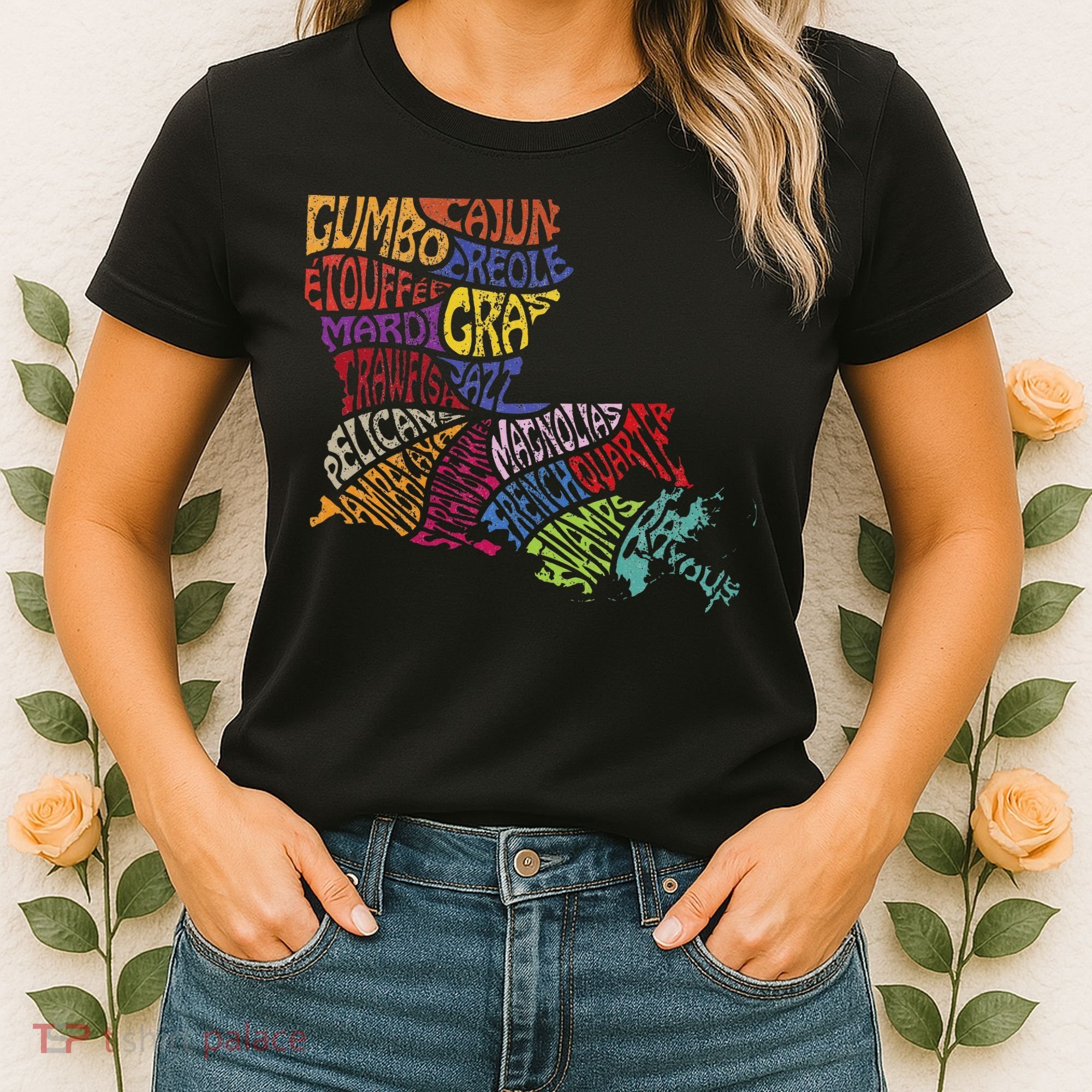 Louisiana State Map Mardi Gras Women's T-Shirt