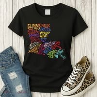 Louisiana State Map Mardi Gras Women's T-Shirt thumb 3