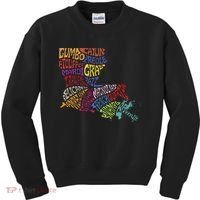 Louisiana State Map Mardi Gras Kids Sweatshirt thumb 0