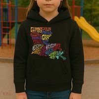 Louisiana State Map Mardi Gras Kids Hoodie thumb 3