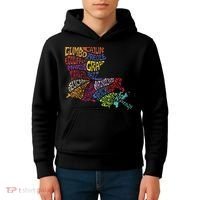 Louisiana State Map Mardi Gras Kids Hoodie thumb 4
