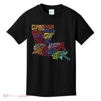Louisiana State Map Mardi Gras Kids T-Shirt thumb 0