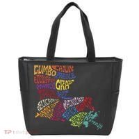 Louisiana State Map Mardi Gras Tote Bag thumb 0
